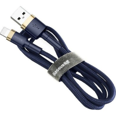 Baseus Braided Cable Lighting - USB-A male Blue/Gold 2m (CAlKLF-CV3)